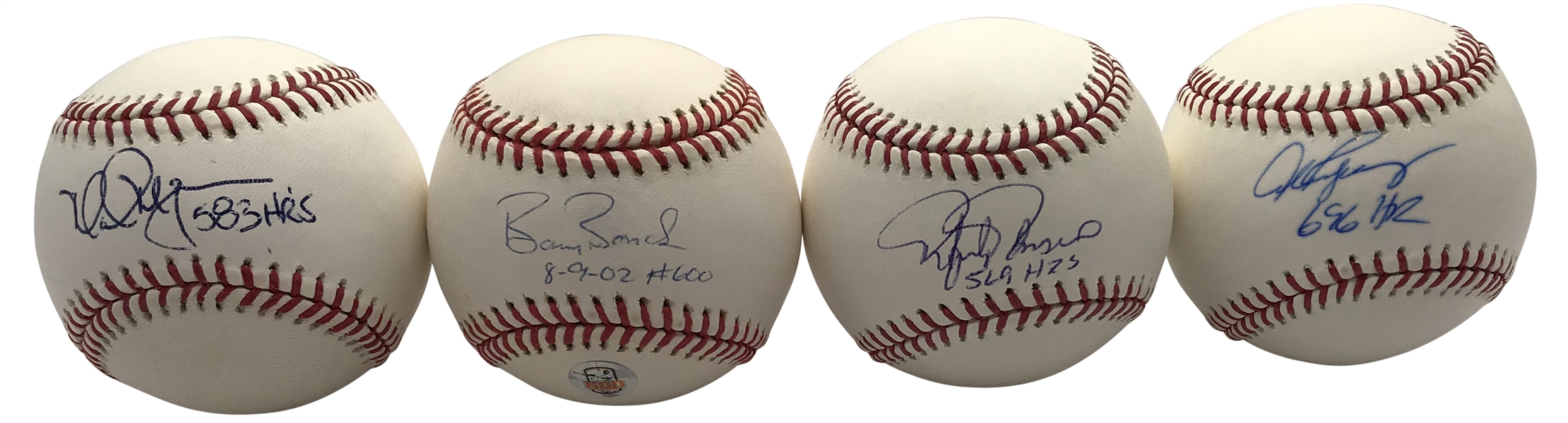 Steroid-Era Lot of Four (4) Signed & Inscribed 500 Home Run Club OML Baseballs w/ Bonds, Rodriguez & Others! (Beckett/BAS, JSA & Steiner)