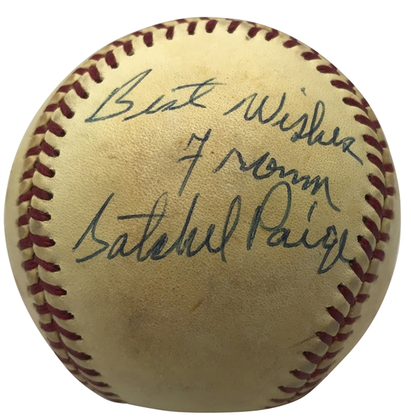 Satchel Paige Boldly Single Signed OAL Baseball (PSA/DNA)