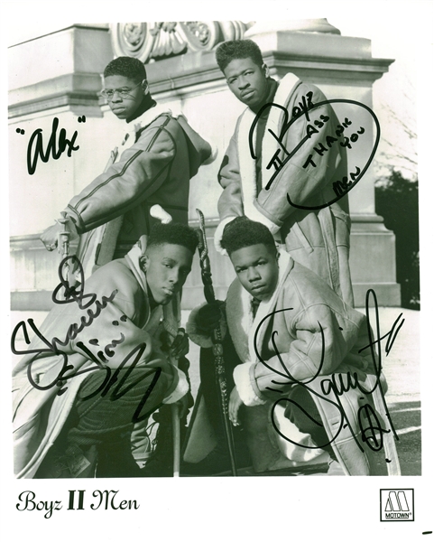 Boyz II Men Vintage Group Signed 8" x 10" Photograph w/ All Four Members! (Beckett/BAS Guaranteed )