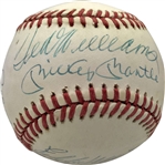 500 Home Run Club Signed OAL Baseball w/ Desirable Mantle/Williams Sweet Spot! (Beckett/BAS)
