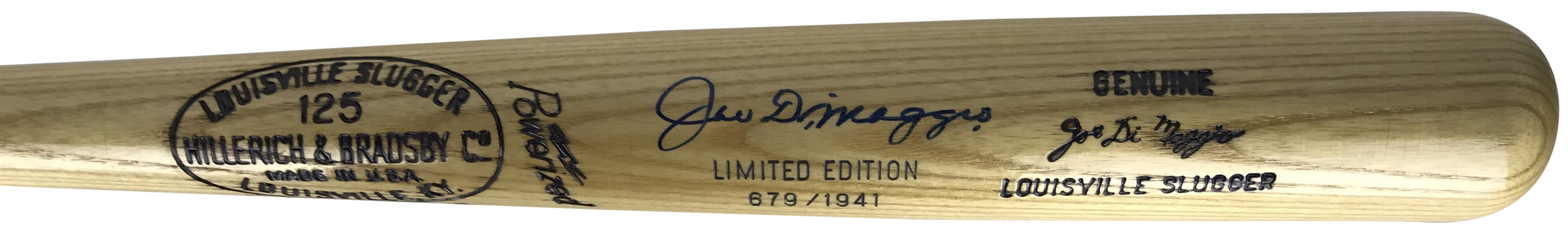 Joe DiMaggio Near-Mint Signed Ltd. Ed. (679/1941) H&B Pro Model Baseball Bat (BAS/Beckett Guaranteed)
