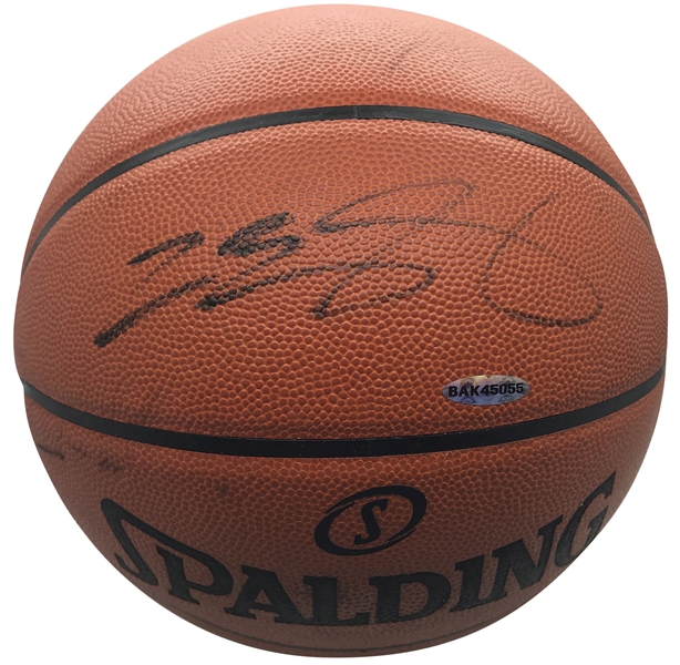LeBron James Signed Official Leather NBA Basketball (Upper Deck)