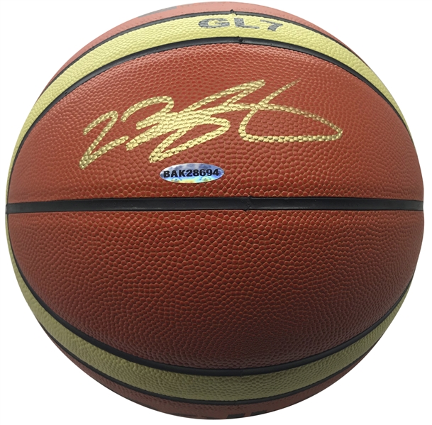 LeBron James Near-Mint signed GL7 Olympic Basketball (Upper Deck)