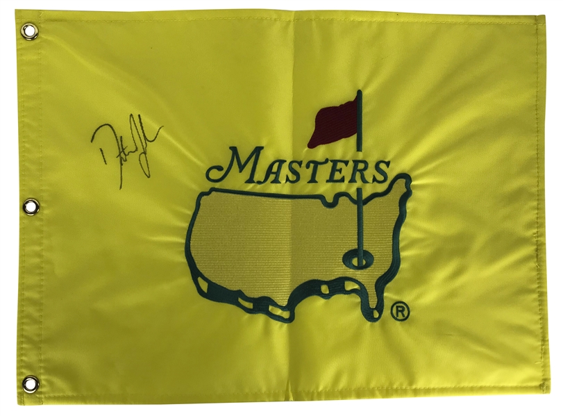 Dustin Johnson Signed Un-Dated Masters Flag (PSA/DNA)