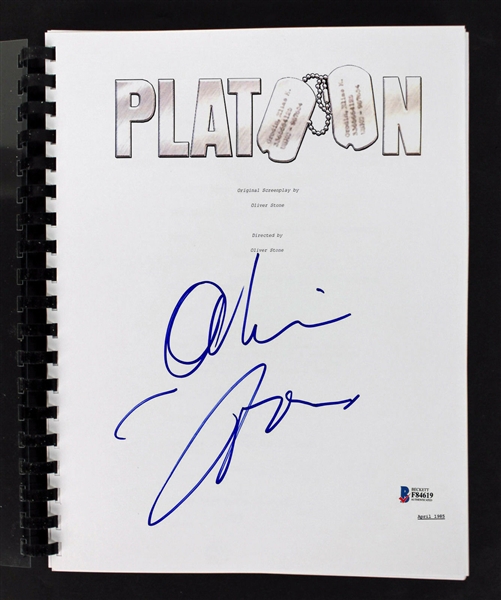 Oliver Stone Signed "Platoon" Movie Script (Beckett/BAS)