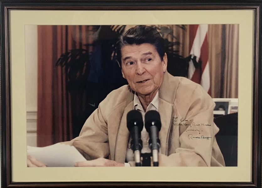 President Ronald Reagan Rare Over-Sized 13" x 19" Color Photograph (JSA)