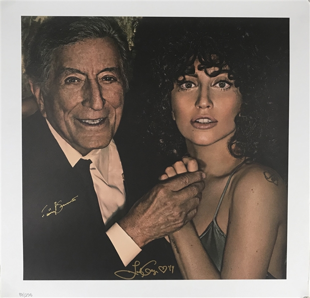 Lady Gaga & Tony Bennett Dual Signed 24" x 24" Cheek to Cheek Lithograph (Beckett/BAS Guaranteed)