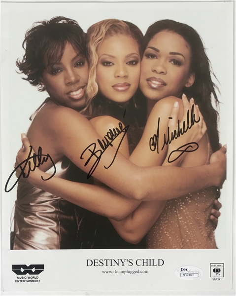 Destinys Child Group Signed 8" x 10" Promotional Photograph w/ 3 Signatures! (JSA)