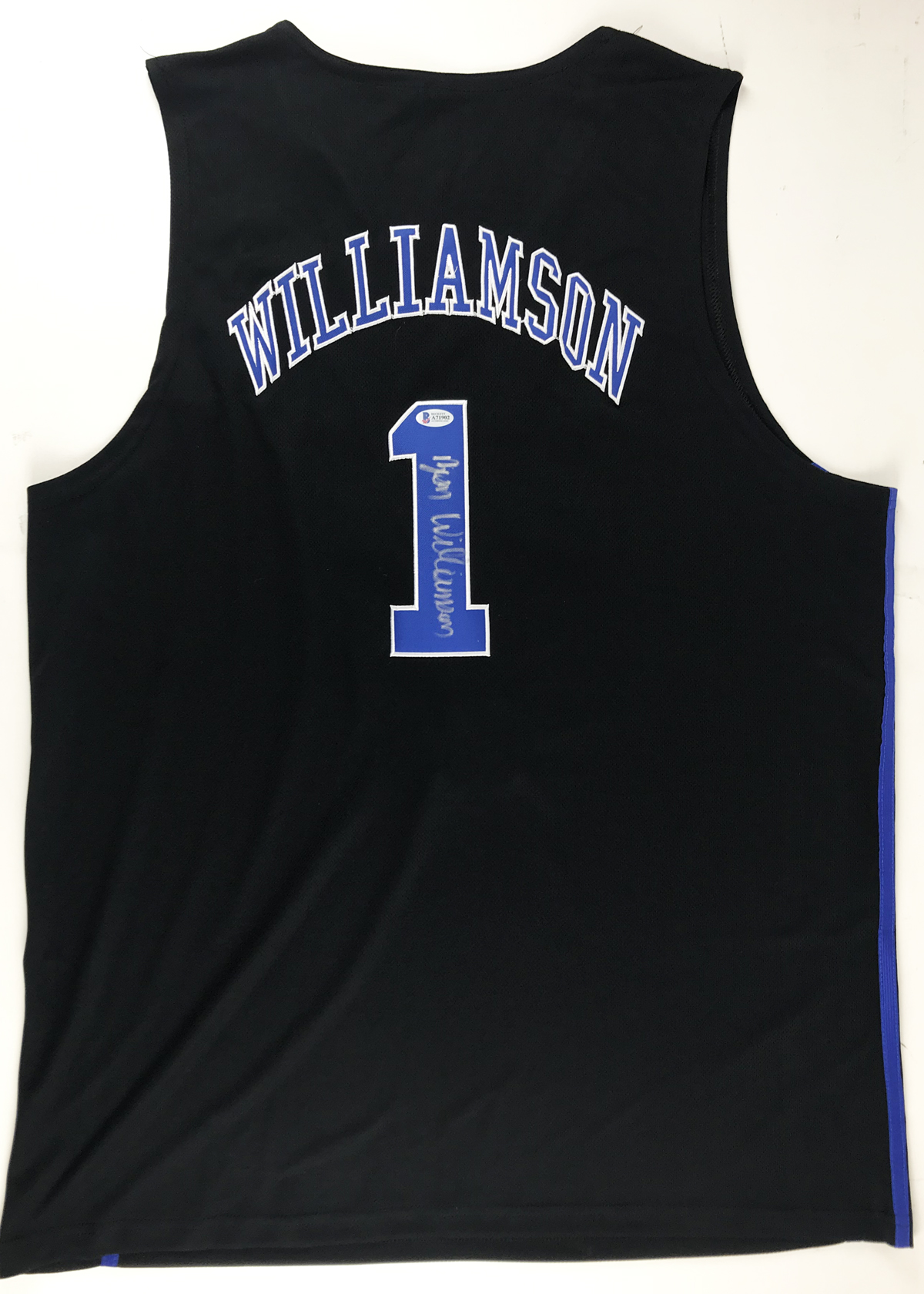 zion signed jersey