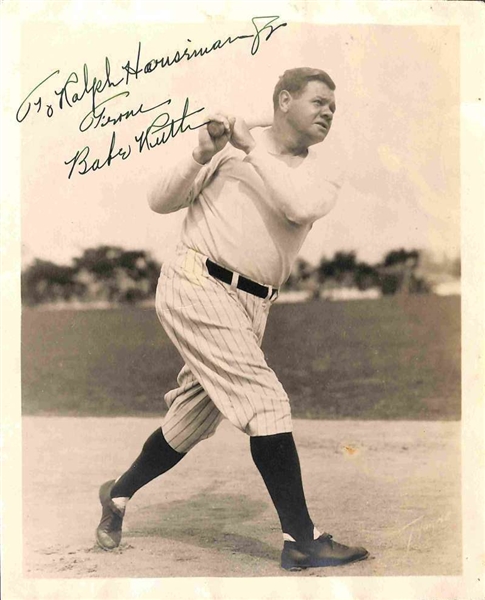 Babe Ruth Near-Mint Signed 8" x 10" New York Yankees Photograph, Easily One Of The Strongest In The Hobby! PSA/DNA MINT 9!	