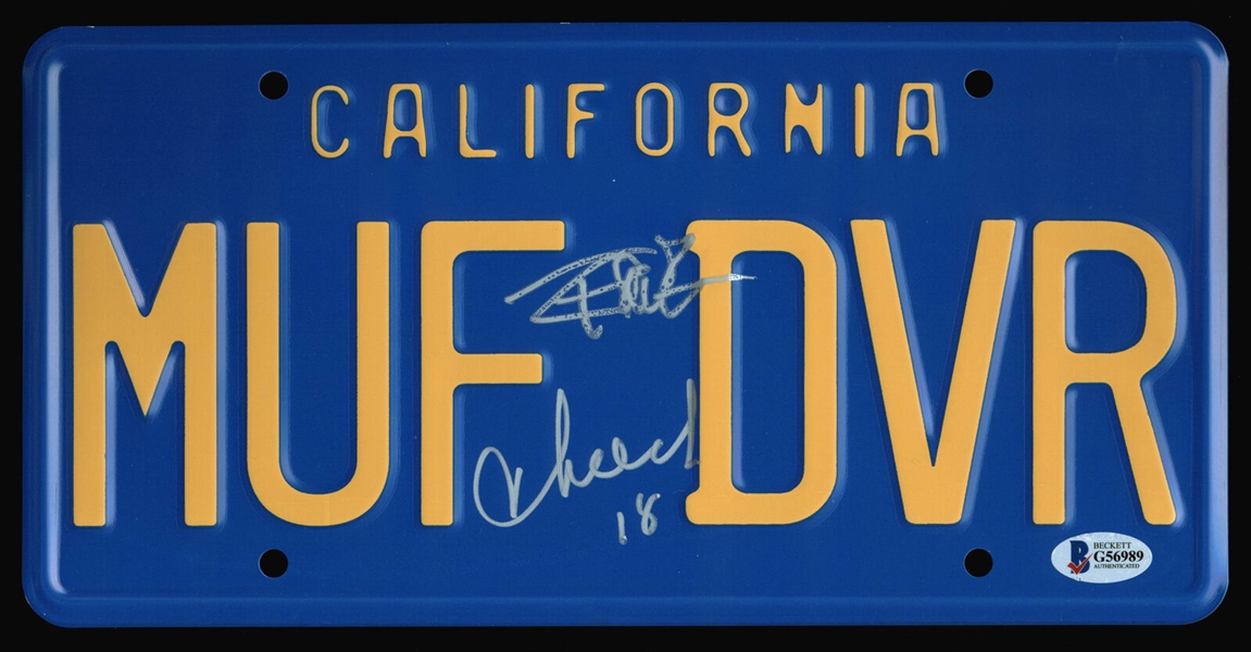 Cheech & Chong Dual Signed "MUF DVR" License Plate (Beckett/BAS)