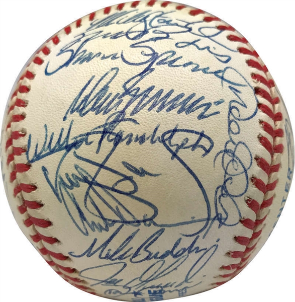 1998 New York Yankees Team Signed OAL Baseball w/ Jeter, Rivera & Others! (Beckett/BAS)