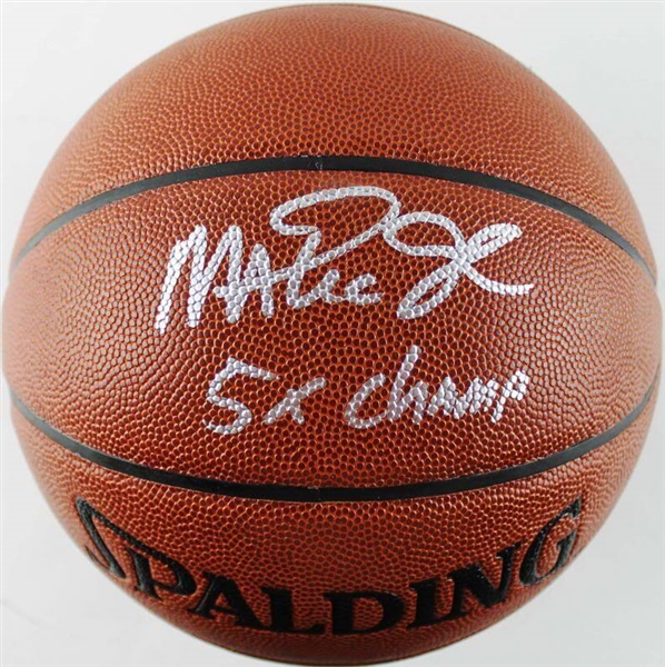 Magic Johnson Signed & Inscribed "5x Champ" NBA Basketball (PSA/DNA)