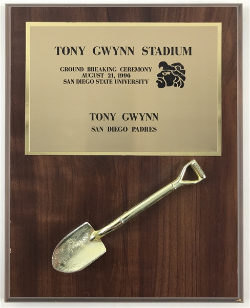 Tony Gwynn Personally Owned SDSU Tony Gwynn Stadium Presentation Plaque (Gwynn Estate)
