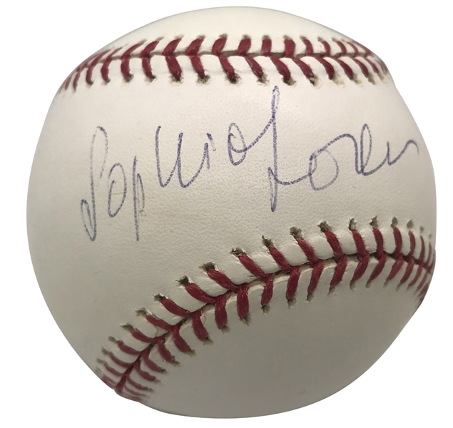 Sophia Loren Signed OML Baseball (PSA/DNA)