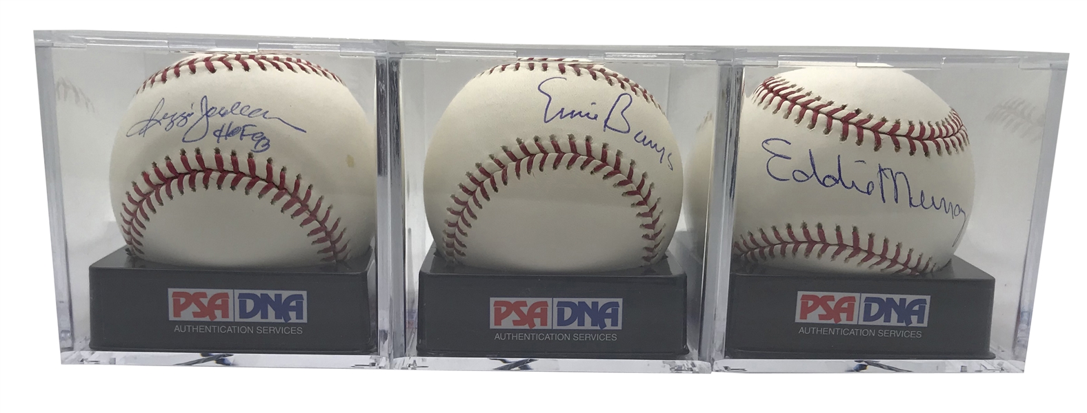 500 HR Club: Reggie Jackson, Ernie Banks & Eddie Murray Lot of Three (3) Single Signed Baseballs PSA/DNA GEM MINT 10!