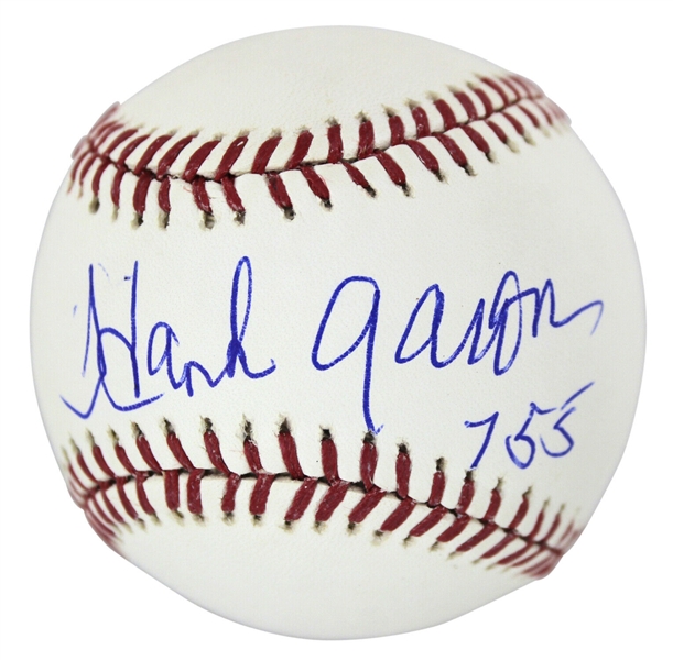 Hank Aaron Signed & Inscribed "755" OML Baseball (Beckett/BAS)