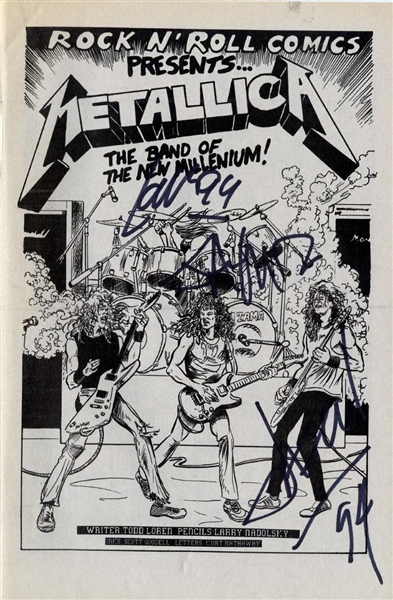 Metallica Group Signed "Metallica" Rock N Roll Comic Book (w/Newsted)(Beckett/BAS Guaranteed)