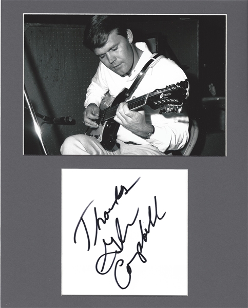 Glenn Campbell Signed Album Page in Matted Display (Beckett/BAS Guaranteed)