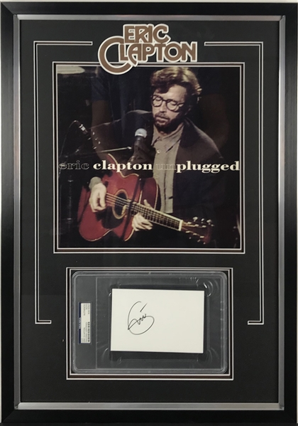 Eric Clapton Near-Mint Signed & Framed Album Page (PSA/DNA)