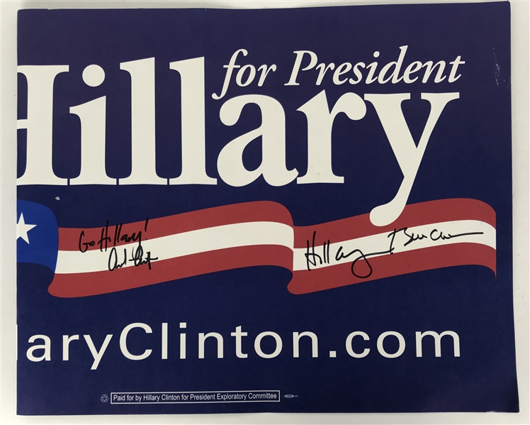 Bill, Hillary & Chelsea Clinton Signed 21" x 14" Campaign Poster (Beckett/BAS Guaranteed)