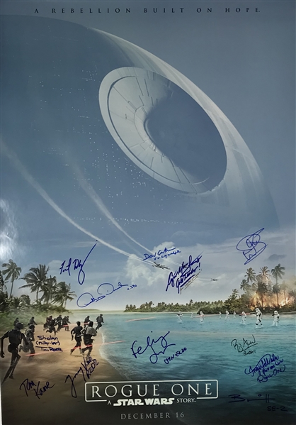 Star Wars: Rogue One Cast Signed 24" x 36" Double Sided Poster w/ 12 Signatures! (Beckett/BAS)