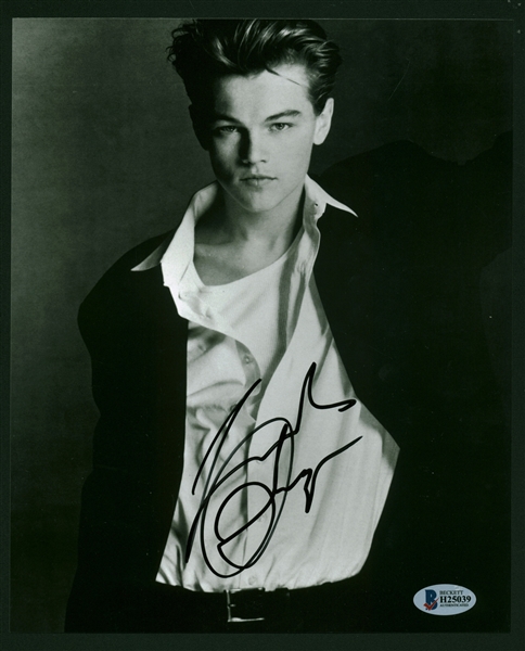 Leonardo DiCaprio Vintage Signed 8" x 10" Black & White Photograph (Beckett/BAS)