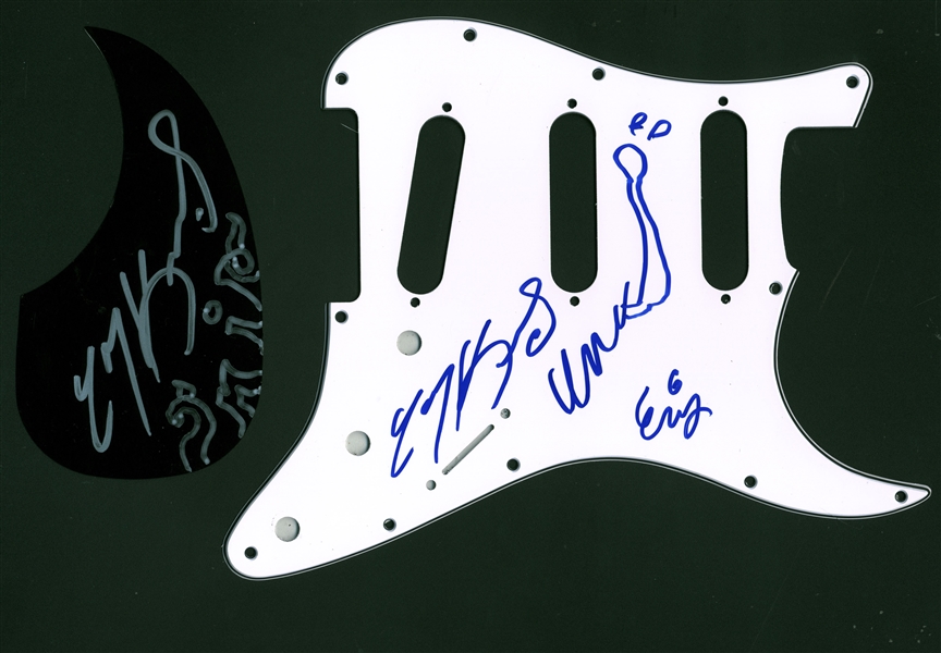 Lot of 2: Meat Puppets Signed Pickguards w/ Rare All 3 Original Members (Beckett/BAS Guaranteed)