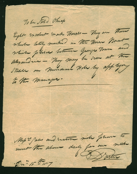 David Porter Vintage Signed & Handwritten 8" x 10" Letter (Beckett/BAS Guaranteed)