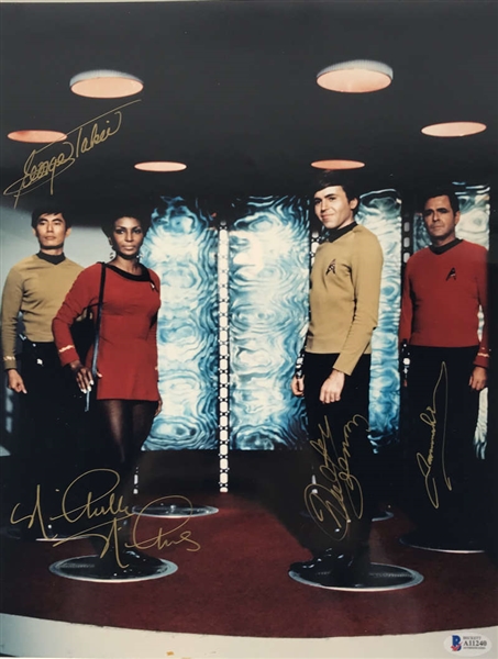 Star Trek Multi-Signed 11" x 14" Photograph w/ 4 Signatures (Beckett/BAS)