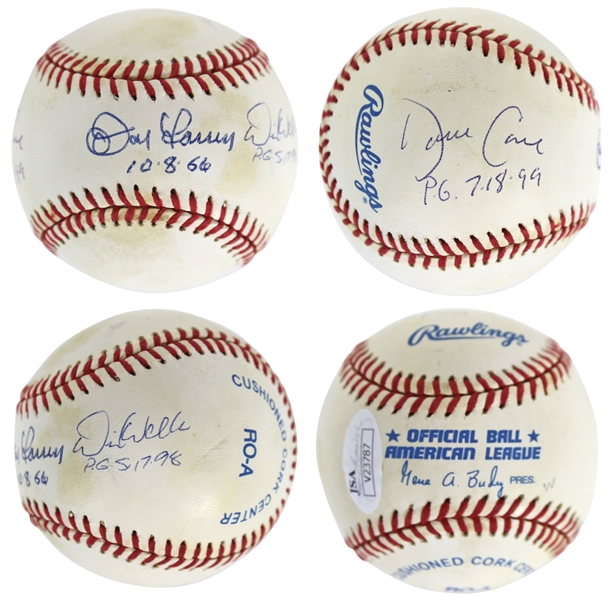 Unique Yankees Perfect Game Pitchers Multi-Signed OAL Baseball (JSA)
