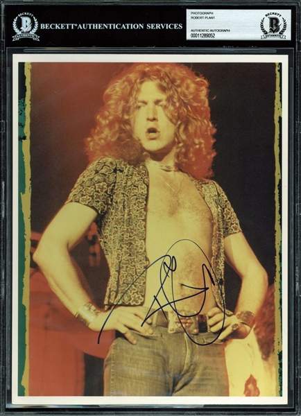 Led Zeppelin: Robert Plant Signed 8" x 10" Color Photograph (Beckett/BAS Encapsulated)