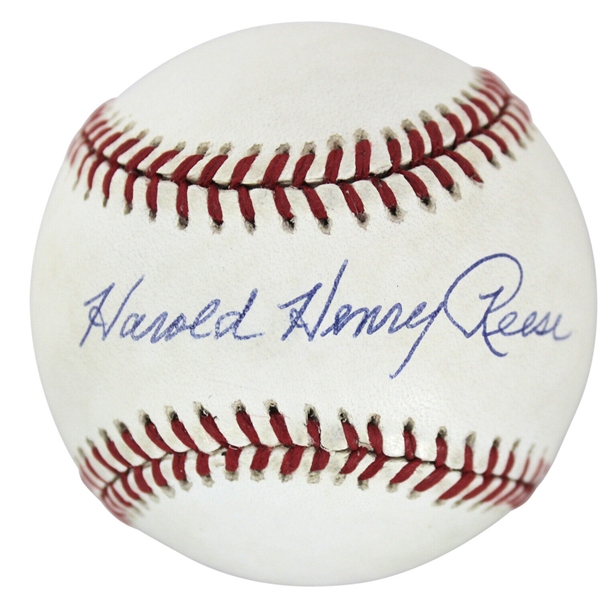 Pee Wee Reese ULTRA-RARE Signed ONL Baseball w/ Full "Harold Henry Reese" Autograph (Beckett/BAS)