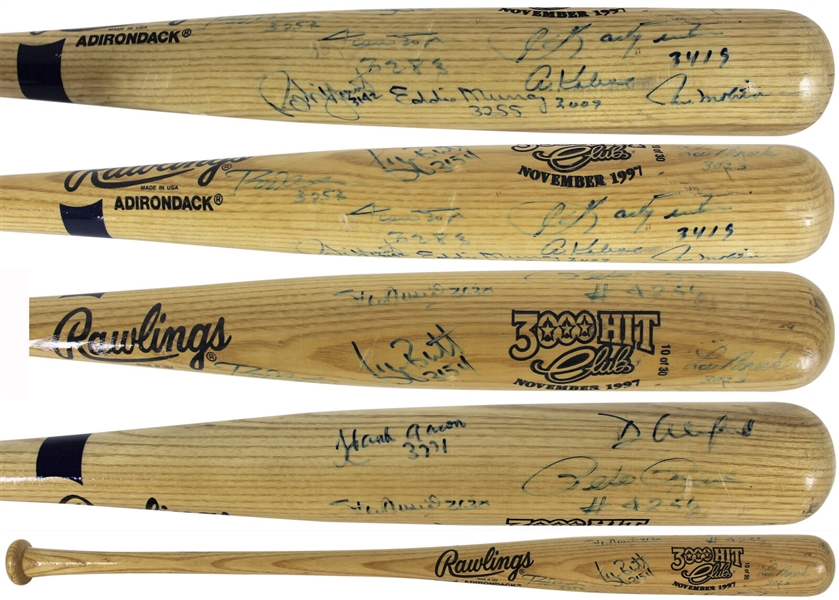 3000 Hit Club Ltd. Ed. Signed & Inscribed Baseball Bat w/ Musial, Mays, Aaron & Others! (PSA/DNA)