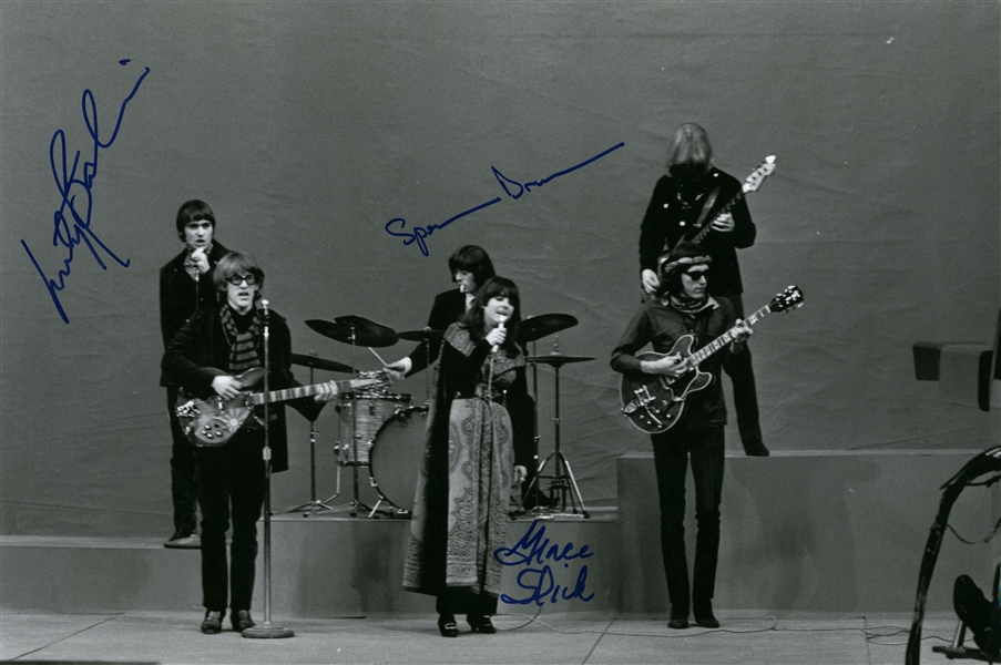 Jefferson Airplane Signed 10" x 15" Photograph w/ Spencer Dryden, Marty Balin & Grace Slick (Beckett/BAS Guaranteed)