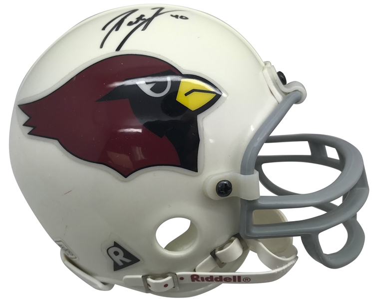 HIGHLY RARE & Desirable Pat Tillman Signed Cardinals Mini Helmet (Beckett/BAS & JSA)