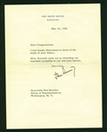President John F. Kennedy Signed 1962 White House Letter (JSA)