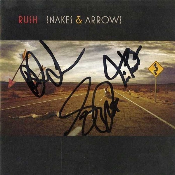 Rush Band Signed "Snakes & Arrows" CD Jacket (BAS/Beckett)