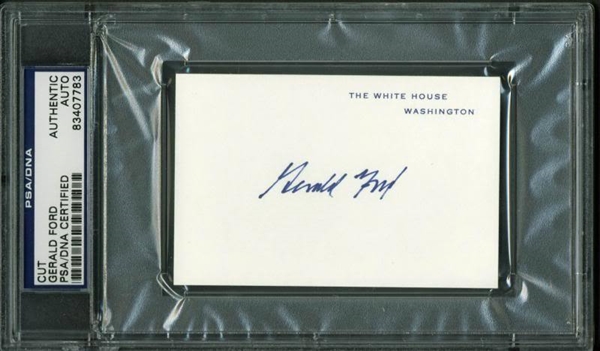 President Gerald Ford Signed White House Card (PSA/DNA Encapsulated)