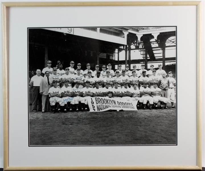 N.L Champion 1952 Brooklyn Dodgers Team Signed Over-Sized 16" x 20" Photo (JSA)