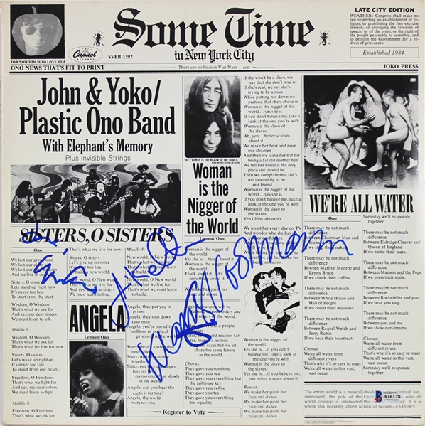 Eric Clapton & The Plastic Ono Band Signed "Some Time in New York City" Album Cover (Beckett/BAS)