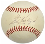 Gil Hodges Rare Single Signed ONL Baseball w/ Rare Sweet Spot Autograph! (PSA/DNA)