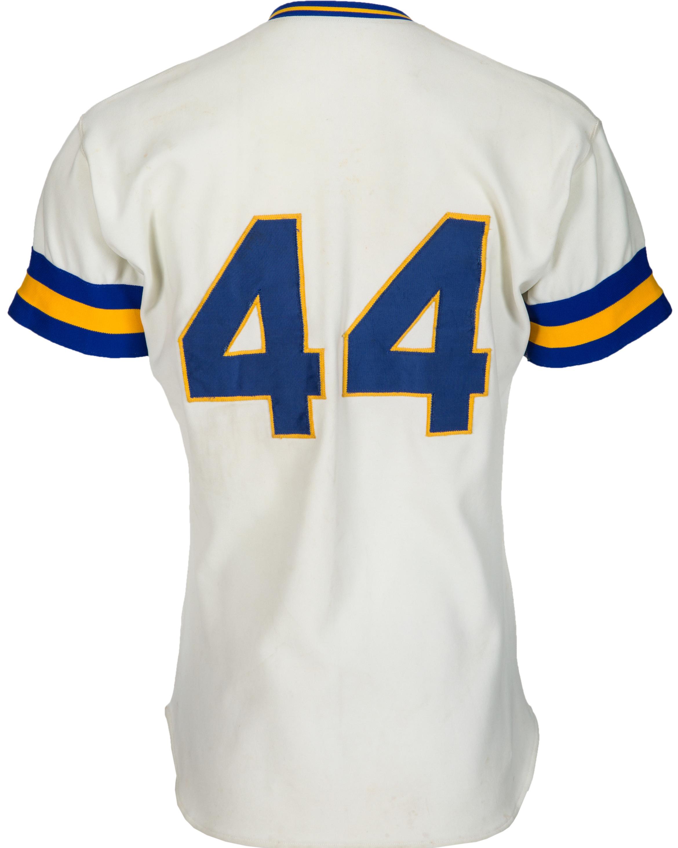 Lot Detail - Hank Aaron Game Used/Worn 1976 Milwaukee Brewers Jersey ( Brewers LOA)