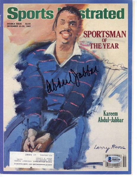 Kareem Abdul-Jabbar Signed December 1985 Sports Illustrated Magazine (Beckett/BAS)