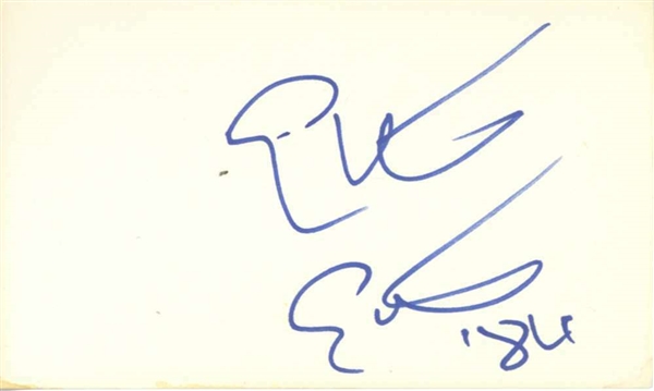 Cars: Elliot Easton Vintage Signed 3" x 5" Index Card (Beckett/BAS)