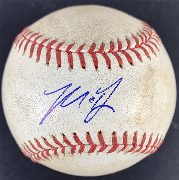 Madison Baumgarner Signed & Game Used OML Baseball from 9-1-15 Game vs. Dodgers (Baumgarner Pitch to Justin Turner!)(JSA & MLB Holo)
