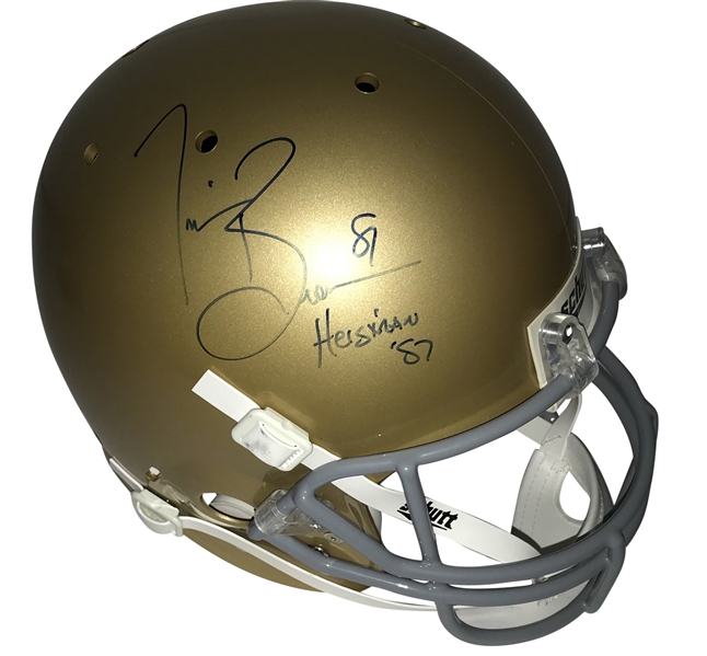 Tim Brown Signed Notre Dame Full Size Replica Helmet (JSA)