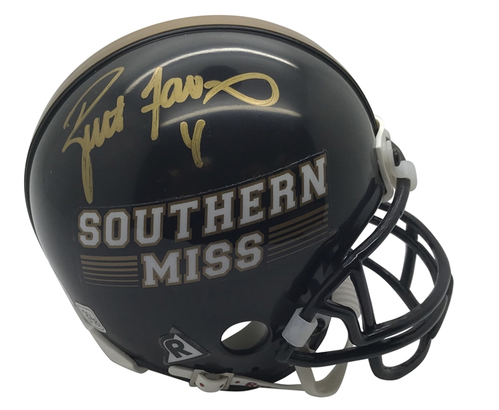 Brett Favre Signed Southern Miss Mini Helmet (JSA)