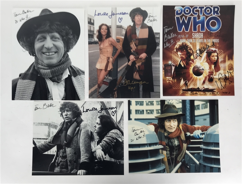 Dr. Who Lot of Five (5) Signed 8" x 10" Photographs!