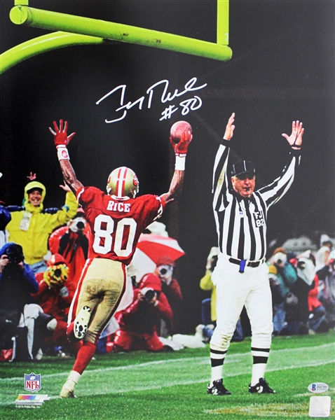 Jerry Rice Signed 16" x 20" Touchdown Photograph (Beckett/BAS)